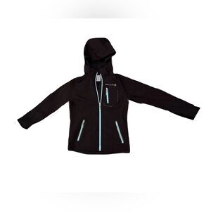 Free Country Women’s Black Jacket with Teal Zippers - Size Small